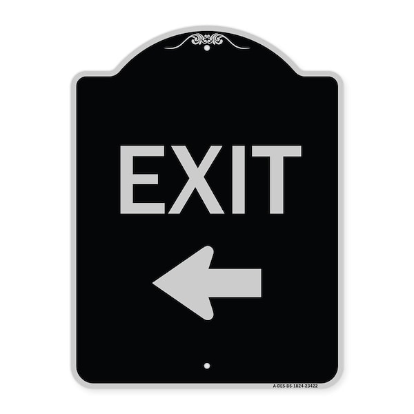 Parking Lot Exit Left Arrow Heavy-Gauge Aluminum Architectural Sign, 18" L, 24" H, BS-1824-23422